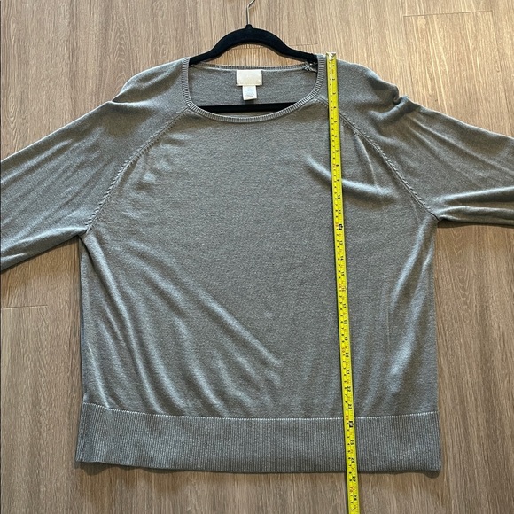 H&M Women Gray Scoop Neck Layering Sweater XL Contemporary Classic Preppy - Picture 10 of 11